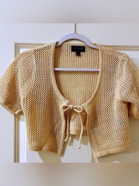 Say What? Beige Knit Tie-Front Cardigan